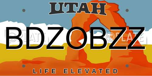 BDZOBZZ Utah License Plate