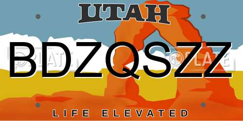 BDZQSZZ Utah License Plate
