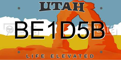 BE1D5B Utah License Plate