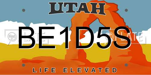 BE1D5S Utah License Plate