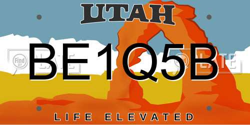 BE1Q5B Utah License Plate