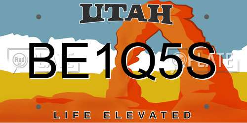 BE1Q5S Utah License Plate