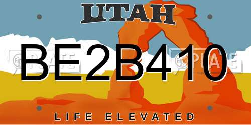 BE2B410 Utah License Plate