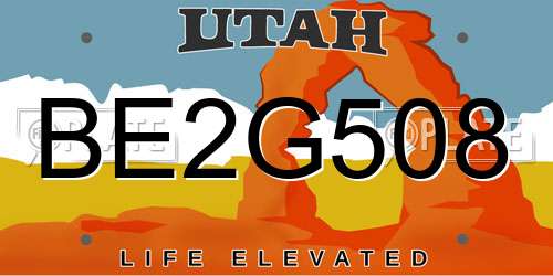 BE2G508 Utah License Plate