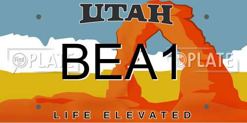 BEA1 Utah License Plate