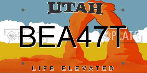 BEA47T Utah License Plate
