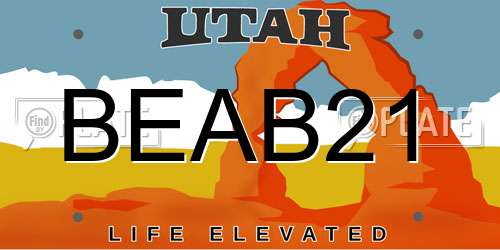 BEAB21 Utah License Plate
