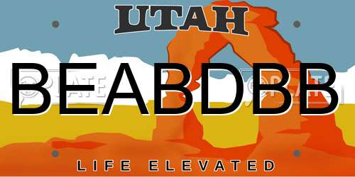 BEABDBB Utah License Plate