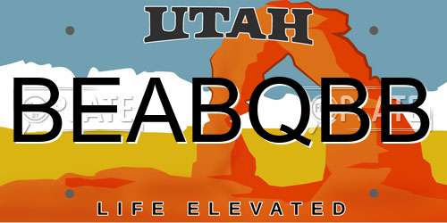 BEABQBB Utah License Plate