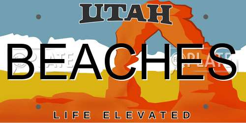 BEACHES Utah License Plate