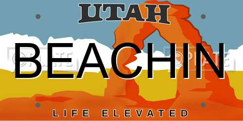 BEACHIN Utah License Plate