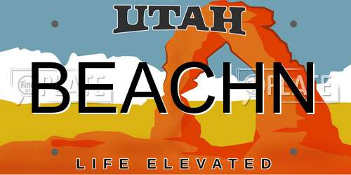 BEACHN Utah License Plate