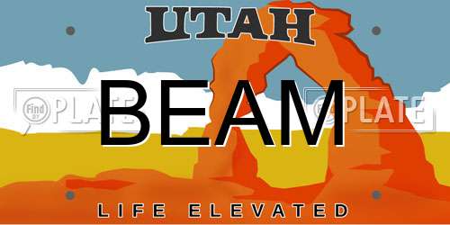 BEAM Utah License Plate
