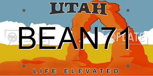 BEAN71 Utah License Plate