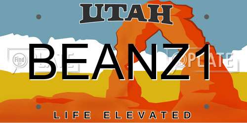 BEANZ1 Utah License Plate