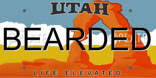 BEARDED Utah License Plate