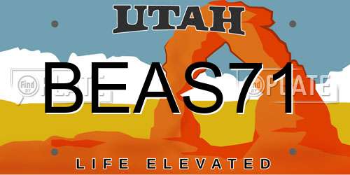 BEAS71 Utah License Plate
