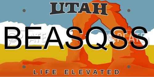 BEASQSS Utah License Plate