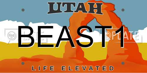 BEAST1 Utah License Plate