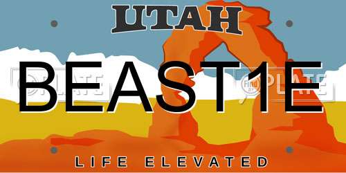 BEAST1E Utah License Plate