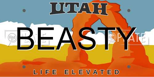 BEASTY Utah License Plate