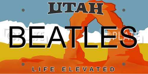 BEATLES Utah License Plate