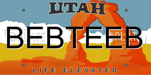 BEBTEEB Utah License Plate