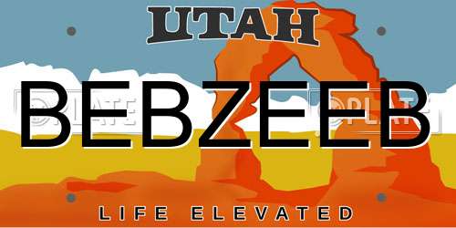 BEBZEEB Utah License Plate