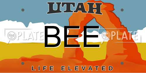 BEE Utah License Plate