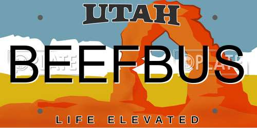 BEEFBUS Utah License Plate