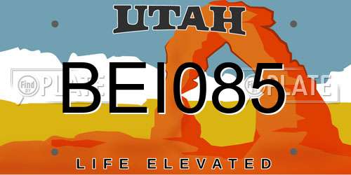 BEI085 Utah License Plate