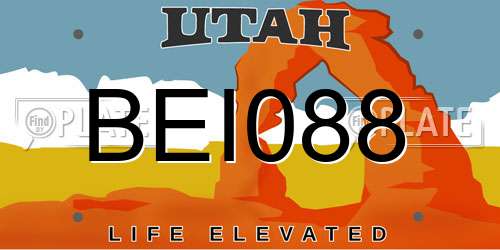 BEI088 Utah License Plate
