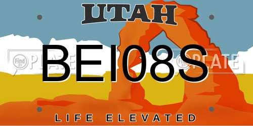 BEI08S Utah License Plate