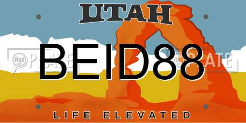 BEID88 Utah License Plate
