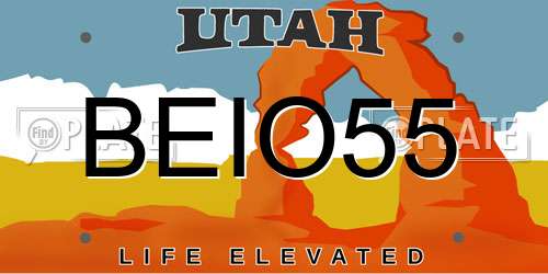 BEIO55 Utah License Plate
