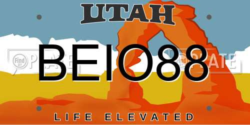 BEIO88 Utah License Plate