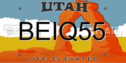 BEIQ55 Utah License Plate