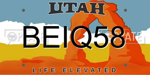 BEIQ58 Utah License Plate