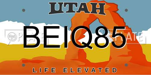 BEIQ85 Utah License Plate