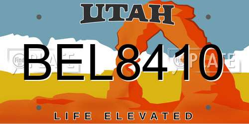 BEL8410 Utah License Plate