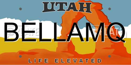 BELLAMQ Utah License Plate