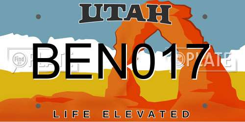 BEN017 Utah License Plate