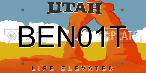 BEN01T Utah License Plate