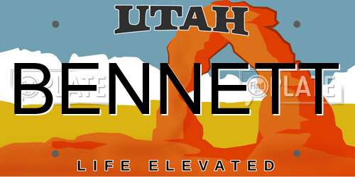 BENNETT Utah License Plate