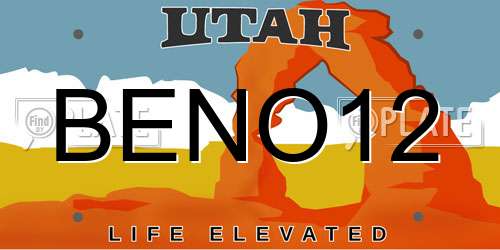BENO12 Utah License Plate