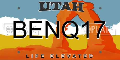 BENQ17 Utah License Plate