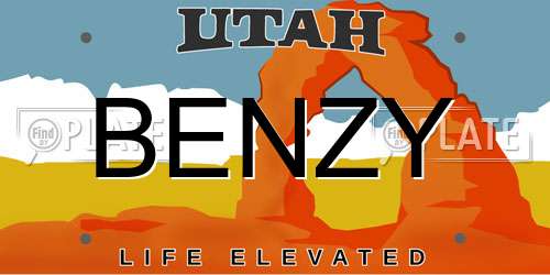 BENZY Utah License Plate
