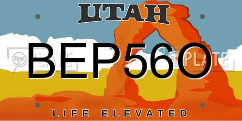 BEP56O Utah License Plate