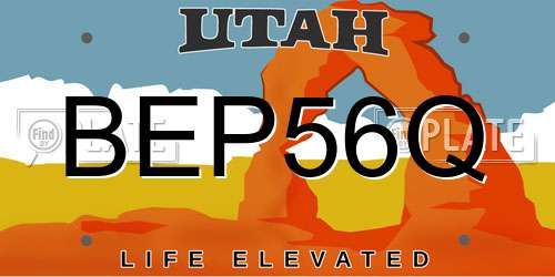 BEP56Q Utah License Plate