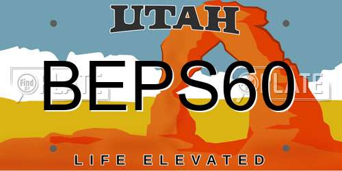 BEPS60 Utah License Plate